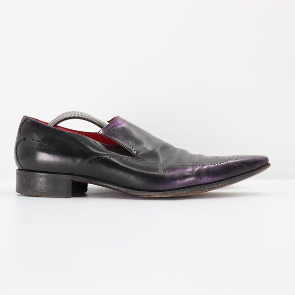 Jeffery-West Dandy in the Underworld Men's Size UK 10 Black Purple Leather